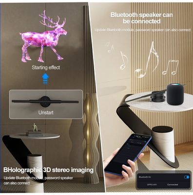 Pubblicità 3D all'interno Ventilatore olografico a led 45 cm Display a luce a led con controllo cloud