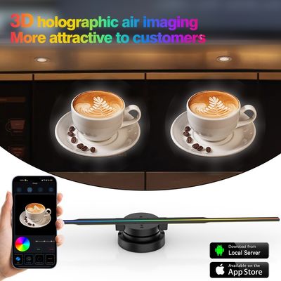 512P Risoluzione 42cm Display pubblicitario ologramma 4 lame Ventilatore 512 Lampade perline Ventilatore LED