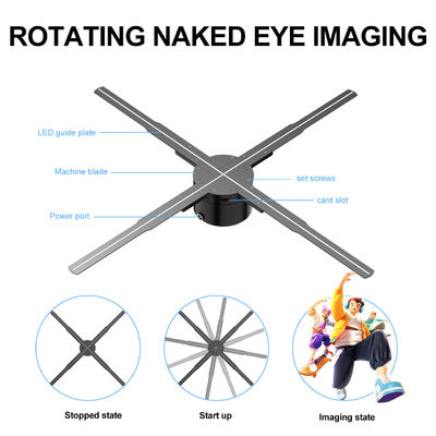 Fan proiettore olografico Wifi ad alta risoluzione 62cm con angolo di visione di 176° e ventola a led