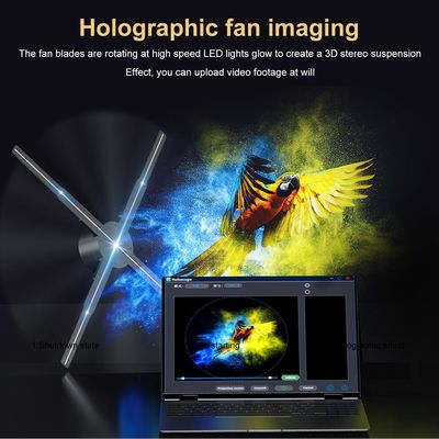 Funzionalità di fusione 56cm 4Blades 1920*1080 5mm Pixel Pitch 3D Hologram Fan per la pubblicità