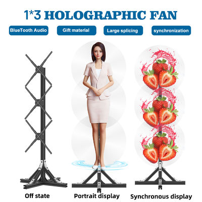 Splice Function 1800 Brightness LED Fan proiettore ologramma 3D per display a parete