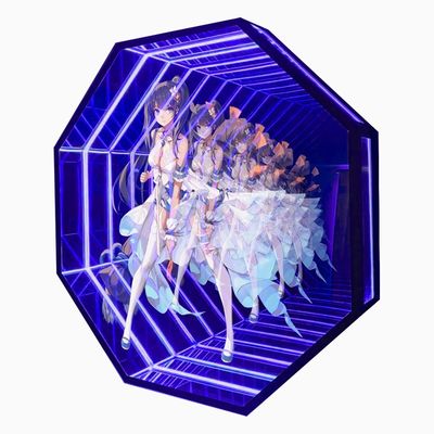 Colorato proiettore di ologrammi 3D specchio infinito neon abismo foglio di specchio visualizzazioni vibranti
