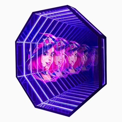 Fan in acciaio inossidabile 3D Hologramma Abismo Strato Specchio Lettere Specchio Infinity Publicidad