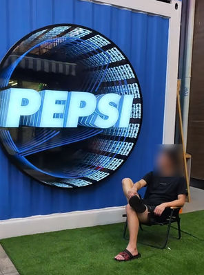Fan in acciaio inossidabile 3D Hologramma Abismo Strato Specchio Lettere Specchio Infinity Publicidad