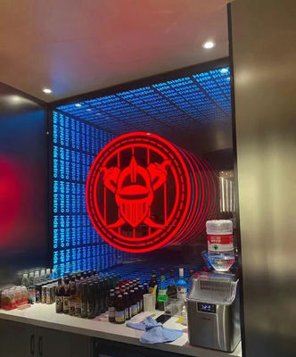 3D Abyss Mirror Hologram Infinity Light Box Tavolo di segnale con strisce LED personalizzazione