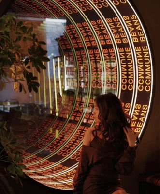 3D Abyss Mirror Hologram Infinity Light Box Tavolo di segnale con strisce LED personalizzazione