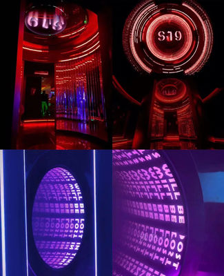 Installazione bulloni a vite fissaggio / appeso 3D Hologram Fan Magic Infinity Mirror Light Box