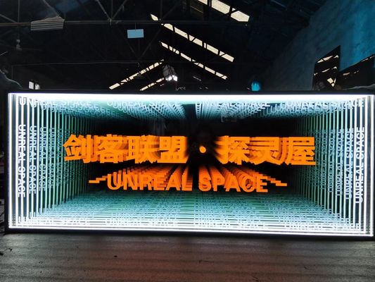 Segno di neon 3D a specchio in acciaio inossidabile