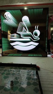 Segno di neon 3D a specchio in acciaio inossidabile