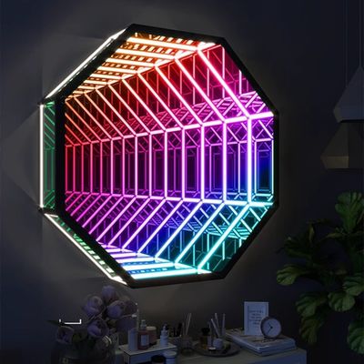 Decorazione della camera da letto Delicato Art Deco Segni murali con specchio a LED