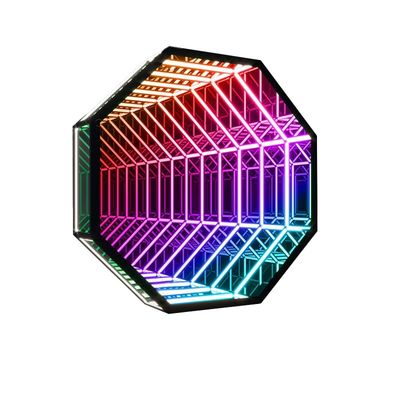 Neon Light Box Sfondo Logo della parete Colorevole Specchio del tunnel Specchio dell'abisso Logo luminoso