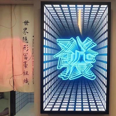 Mini LED e luci al neon specchietto infinito lettere di luce acrilica con fissaggio a bullone a vite